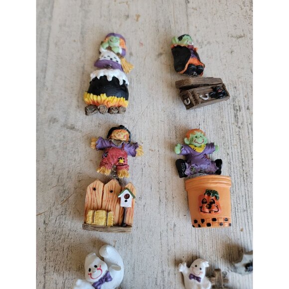 Vintage Halloween miniature magnet Frankenstein ghost witch set - Picture 4 of 8